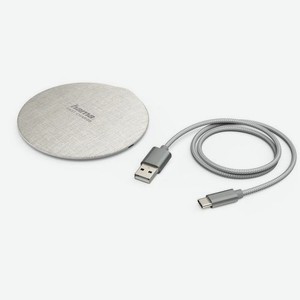 Беспроводное зарядное устройство HAMA FC10 Metal, USB type-C, 2A, белый/кремовый [00183380]