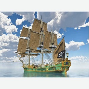 Алмазная мозаика 30х40 см Пиратское судно DL014