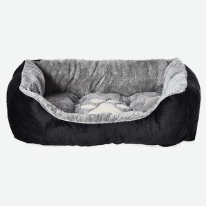 Лежанка для собак серо-черная с лапкой р M, 50х38х15 см