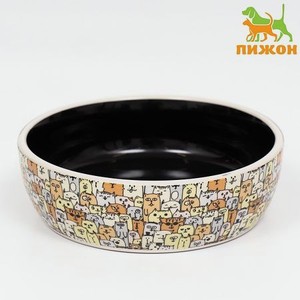 Миска Пижон керамическая «Графичная Собаки» 300мл