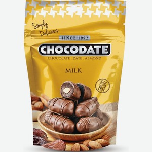 Конфеты Chocodate финики с миндалем в молочном шоколаде, 100г Объединенные Арабские Эмираты