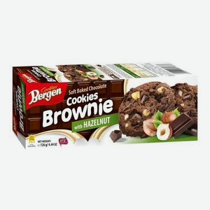 Печенье Bergen Брауни с кусочками шоколада и лесным орехом 126 г