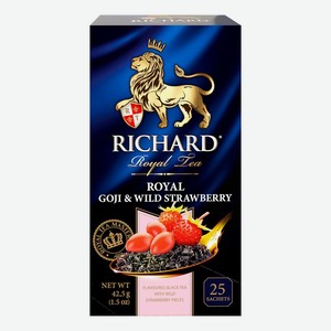 Чай черный Richard Royal Goji & Wild Strawberry в пакетиках 1,7 г х 25 шт