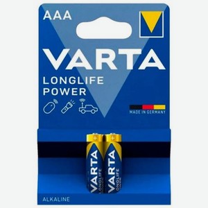 AAA Батарейка VARTA Longlife power High Energy Alkaline LR03, 2 шт.