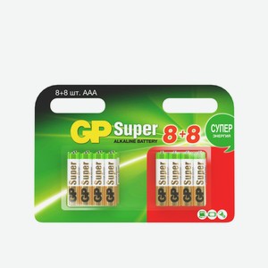 Батарейки GP Super Alkaline АА (8+8), 16шт Китай
