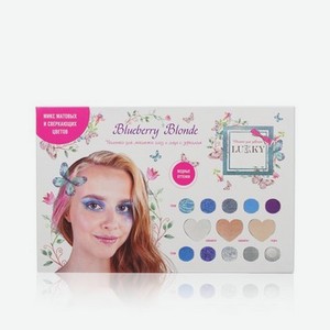 Палетка для макияжа глаз и лица с зеркалом Lukky Blueberry Blonde 13 цветов