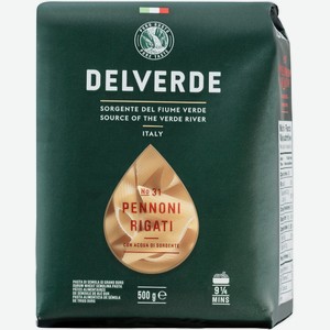 Макароны Delverde Pennoni Rigati №31 из твёрдых сортов пшеницы, 500г