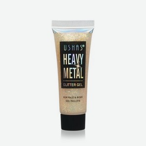 Глиттер - гель для век USHAS Heavy Metal , Золотой , 20г