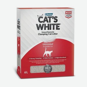 Наполнитель для кошек Cats White Box комкующийся натуральный без ароматизатора 6л