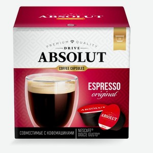 Кофе в капсулах Absolut Drive Espresso Original для кофемашин Dolce Gusto16шт, 96г Россия