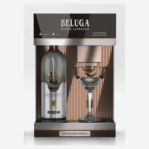Водка BELUGA Noble подарочная упаковка + бокал Россия, 0,7 л