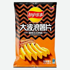 Картофельные чипсы Lay s Big Wave Grilled Pork со вкусом жаренной свинины (Китай), 70 г