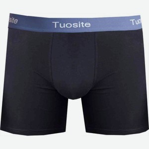 Трусы-боксеры мужские Tuosite цвет: чёрный/синяя резинка размер: L