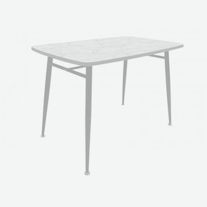 Кухонный стол Брик Белый мрамор / Белый, металл