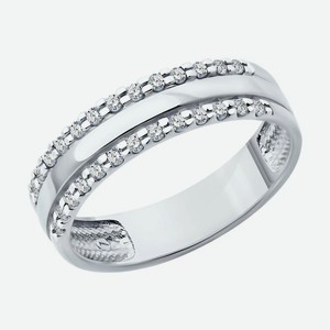 Обручальное кольцо SOKOLOV Diamonds из белого золота с бриллиантами 1110236-3, размер 17