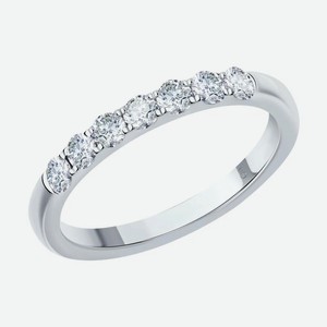 Обручальное кольцо SOKOLOV Diamonds из белого золота с бриллиантами 1112261-01, размер 17.5
