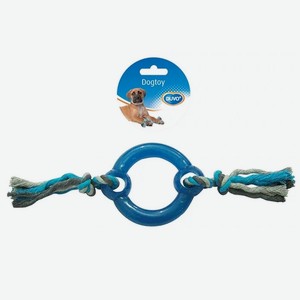 Игрушка для собак DUVO+ резиновая Кольцо с веревками , синее, 30см (Бельгия)