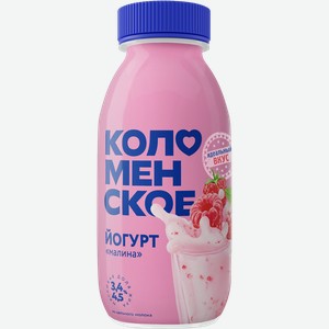 Йогурт 3,4%-4,5% питьевой Коломенское малина Коломенское п/б, 260 мл