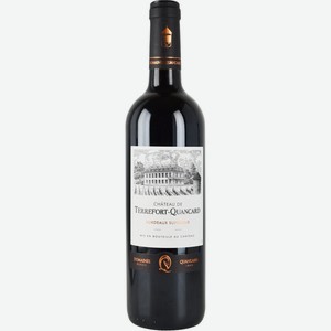 Красное сухое вино Chateau de Terrefort-Quancard, Bordeaux Superieur AOC, 2018, 0.75 л, Франция
