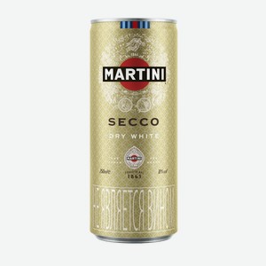 Напиток винный игристый Martini Secco белый полусухой 0,25 л ж/б