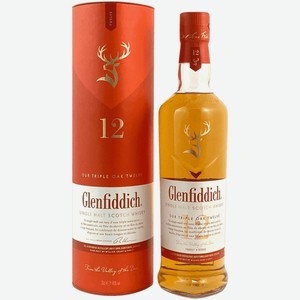 Виски шотландский Glenfiddich Speyside Single Malt Triple Oak 12 YO 0.7 L The Glenfiddich Distillery в тубе