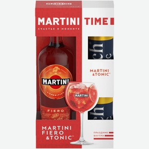 Вермут Martini Fiero сладкий 1 л + 2 банки Тоник Rich 0,33 л