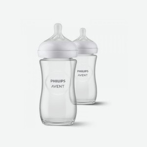 Бутылочка Philips Avent серии Natural Response, стекло, 1 мес+, 240 мл, 2 шт.
