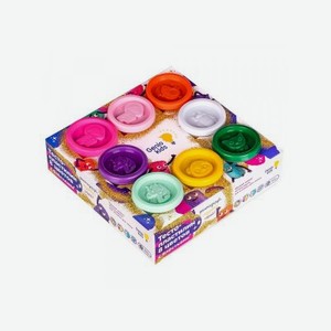 Набор для лепки Genio Kids Art Тесто-пластилин с блестками, 8 цветов