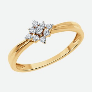 Кольцо SOKOLOV Diamonds из комбинированного золота с бриллиантами 1012580, размер 17.5