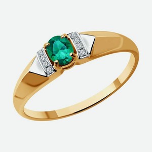 Кольцо SOKOLOV Diamonds из золота с бриллиантами и изумрудом 3010540, размер 17.5