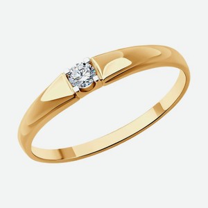 Кольцо SOKOLOV Diamonds из золота с бриллиантом 1011610, размер 17.5