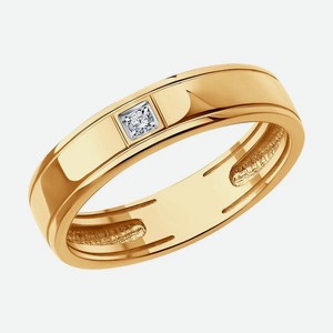 Кольцо обручальное SOKOLOV Diamonds из золота с бриллиантом 1110230, размер 17