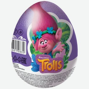 Шоколадное яйцо Шоки-Токи Trolls с игрушкой, 20 г