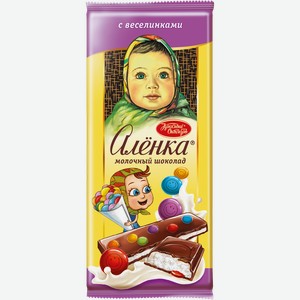 Шоколад молочный Аленка с веселинками ОК Красный Октябрь м/у, 87 г