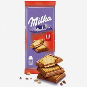 Шоколад Milka 87г молочный с печеньем LU