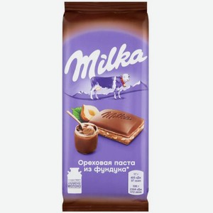 Шоколад Milka 85г ореховая паста с фундуком