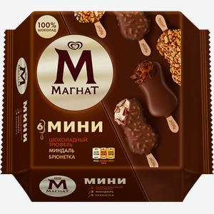 Мороженое Магнат Мини Миндаль Шоколадный трюфель Брюнетка эскимо 6шт*47г