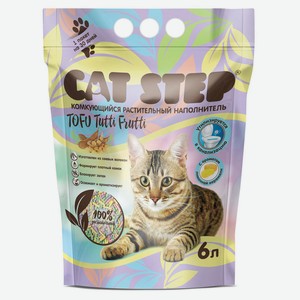 Наполнитель для кошачьего туалета Cat Step комкующийся растительный Tofu Tutti Frutti, 6 л