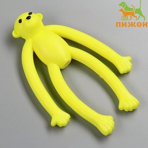 Игрушка Пижон для собак «Обезьяна» с пищалкой 19.5 см силикон жёлтая