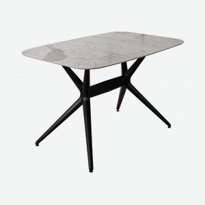 Кухонный стол Франческо Белый мрамор / Черный