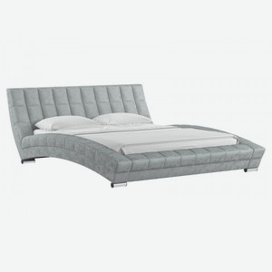 Двуспальная кровать Оливия Люкс Светло-серый, велюр 160х200 см