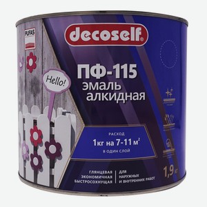 Эмаль Decoself ПФ-115 черная 1,9 л