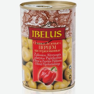 Оливки Ibelus фарш. перцем; лимоном; лососем; анчоусом 280гр ж/б