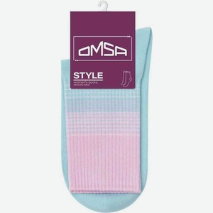 Носки женские Omsa Style 554 с градиентной резинкой цвет: голубой-розовый, 35-38 р-р