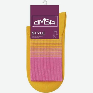 Носки женские Omsa Style 554 с градиентной резинкой цвет: giallo/жёлтый-розовый, 39-41 р-р