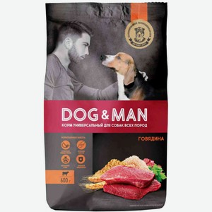 Сухой корм для собак всех пород Dog&Man Говядина, 600 г