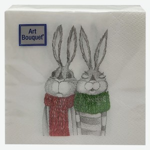 Салфетки Art Bouquet 20х20 Кролики 2сл 30шт