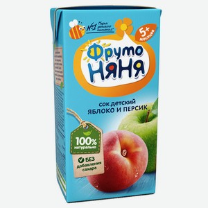Сок яблоко, персик ФрутоНяня 0,2л, 0,21 кг