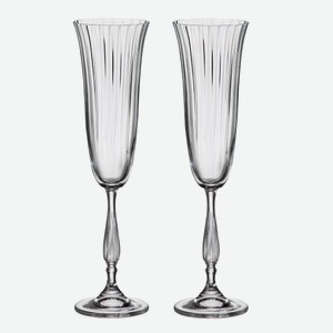Набор бокалов для шампанского Crystal Bohemia Fregata Optic, 190мл x 2шт Чехия