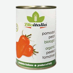 Томаты Bioitalia очищенные целые в томатном соке, 400 г